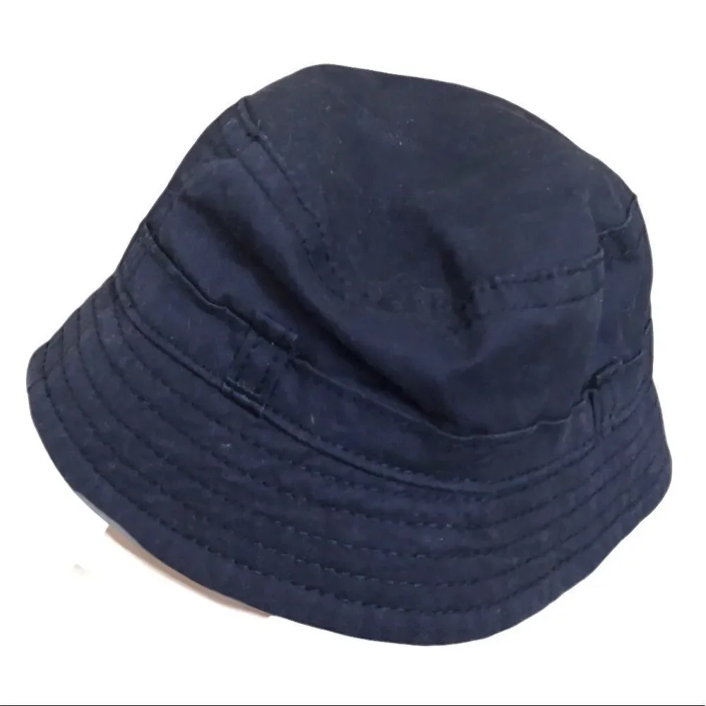 Gymboree baby navy blue sun bucket Sun hat w/strap 0-3